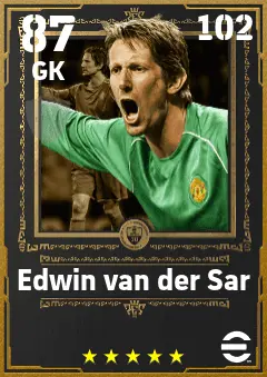 Edwin van der Sar eFootball 2026 player card — 87 OVR GK