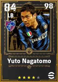 Yuto Nagatomo eFootball 2026 player card — 84 OVR LB