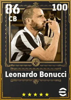 Leonardo Bonucci eFootball 2026 player card — 86 OVR CB