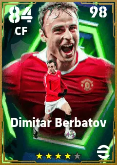 Dimitar Berbatov eFootball 2026 player card — 84 OVR CF