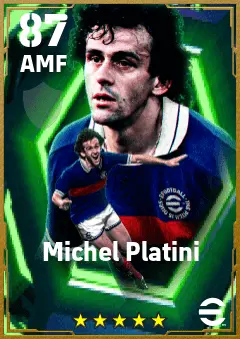 Michel Platini eFootball 2026 player card — 87 OVR AMF