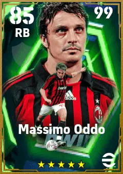 Massimo Oddo eFootball 2026 player card — 85 OVR RB