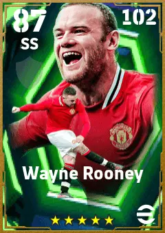 Wayne Rooney eFootball 2026 player card — 87 OVR SS