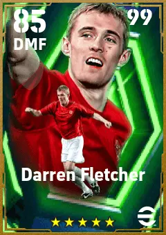 Darren Fletcher eFootball 2026 player card — 85 OVR DMF