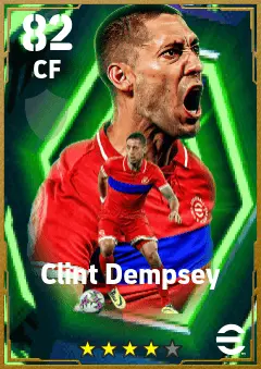Clint Dempsey eFootball 2026 player card — 82 OVR CF