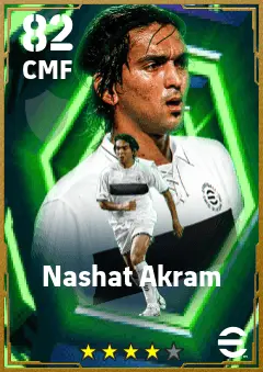 Nashat Akram eFootball 2026 player card — 82 OVR CMF