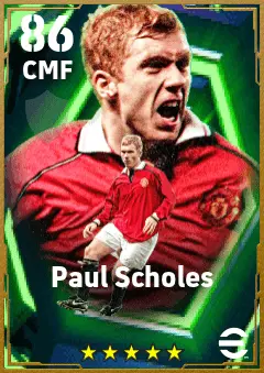 Paul Scholes eFootball 2026 player card — 86 OVR CMF