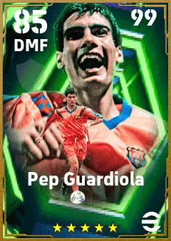 Pep Guardiola eFootball 2026 player card — 85 OVR DMF