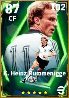 K. Heinz Rummenigge eFootball 2026 player card — 87 OVR CF