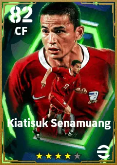 Kiatisuk Senamuang eFootball 2026 player card — 82 OVR CF