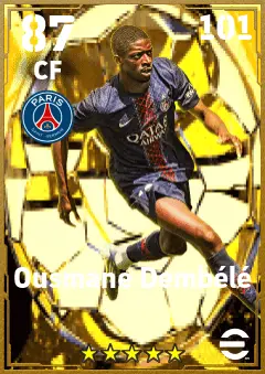 Ousmane Dembele eFootball 2026 player card — 87 OVR CF