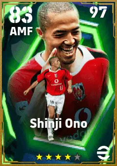 Shinji Ono eFootball 2026 player card — 83 OVR AMF