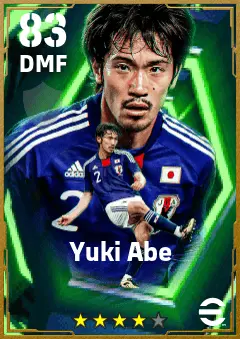 Yuki Abe eFootball 2026 player card — 83 OVR DMF