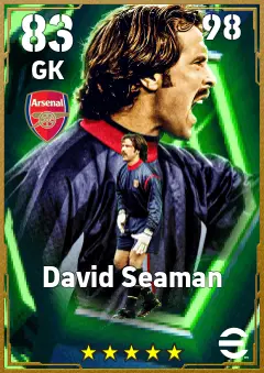 David Seaman eFootball 2026 player card, 83 OVR GK