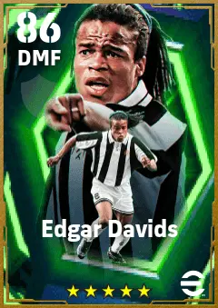 Edgar Davids eFootball 2026 player card — 86 OVR DMF