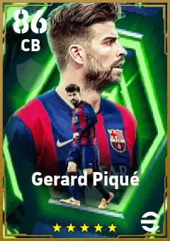 Gerard Pique eFootball 2026 player card — 86 OVR CB