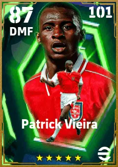 Patrick Vieira eFootball 2026 player card — 87 OVR DMF