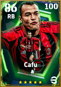 Cafu eFootball 2026 player card — 86 OVR RB