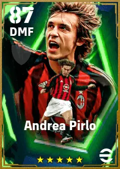 Andrea Pirlo eFootball 2026 player card — 87 OVR DMF