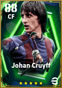 Johan Cruyff eFootball 2026 player card — 88 OVR CF