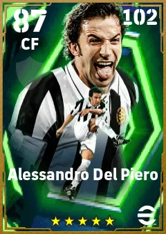Alessandro Del Piero eFootball 2026 player card — 87 OVR CF