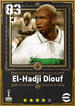 El-Hadji Diouf eFootball 2026 player card — 83 OVR CF