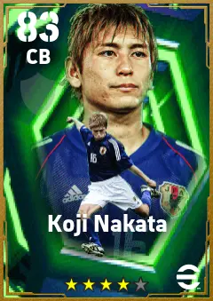 Koji Nakata eFootball 2026 player card — 83 OVR CB