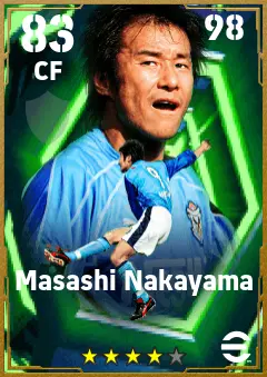 Masashi Nakayama eFootball 2026 player card — 83 OVR CF
