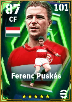 Ferenc Puskas eFootball 2026 player card — 87 OVR CF