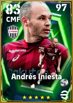 Andres Iniesta eFootball 2026 player card — 83 OVR CMF