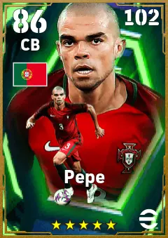 Pepe eFootball 2026 player card — 86 OVR CB