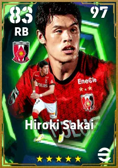 Hiroki Sakai eFootball 2026 player card — 83 OVR RB