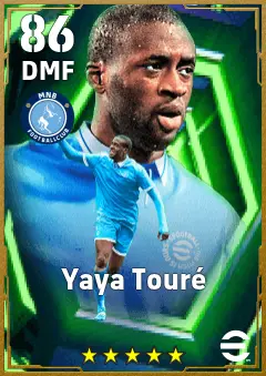Yaya Toure eFootball 2026 player card — 86 OVR DMF
