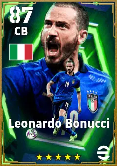 Leonardo Bonucci eFootball 2026 player card — 87 OVR CB