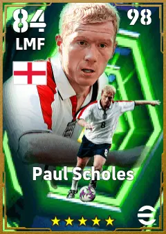 Paul Scholes eFootball 2026 player card, 84 OVR LMF