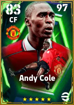 Andy Cole eFootball 2026 player card — 83 OVR CF