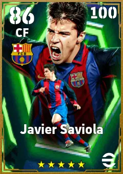 Javier Saviola eFootball 2026 player card — 86 OVR CF