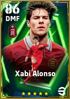 Xabi Alonso eFootball 2026 player card — 86 OVR DMF