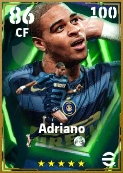 Adriano eFootball 2026 player card — 86 OVR CF