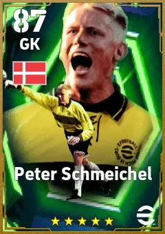 Peter Schmeichel eFootball 2026 player card — 87 OVR GK