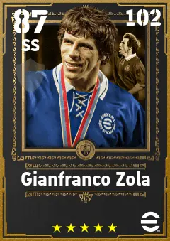 Gianfranco Zola eFootball 2026 player card — 87 OVR SS