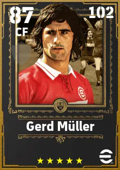 Gerd Muller eFootball 2026 player card — 87 OVR CF