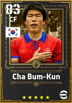 Cha Bum-Kun eFootball 2026 player card — 83 OVR CF