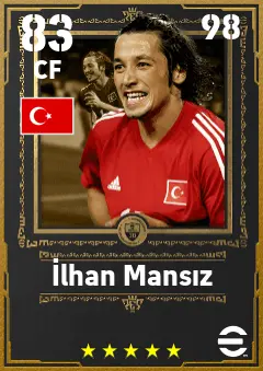 Ilhan Mansiz eFootball 2026 player card — 83 OVR CF