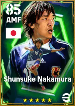 Shunsuke Nakamura eFootball 2026 player card — 85 OVR AMF