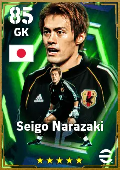 Seigo Narazaki eFootball 2026 player card — 85 OVR GK