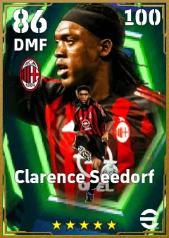 Clarence Seedorf eFootball 2026 player card — 86 OVR DMF