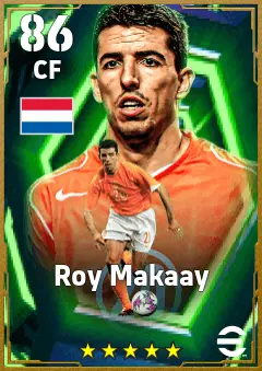 Roy Makaay eFootball 2026 player card — 86 OVR CF
