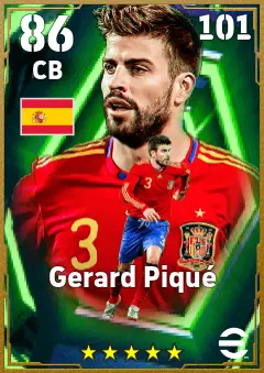 Gerard Pique eFootball 2026 player card, 86 OVR CB