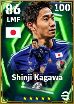 Shinji Kagawa eFootball 2026 player card — 86 OVR LMF